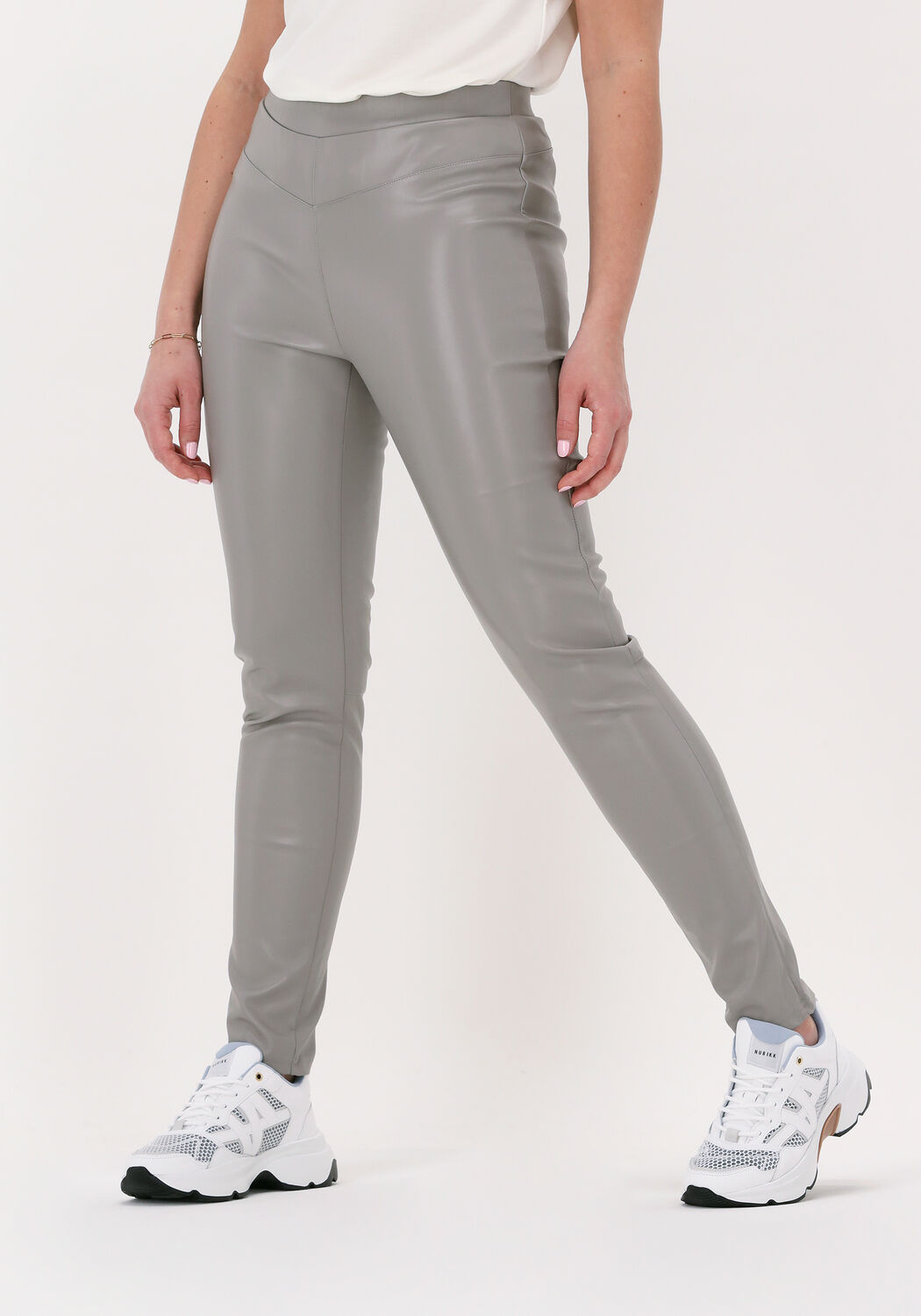 Leather hot sale pants grey