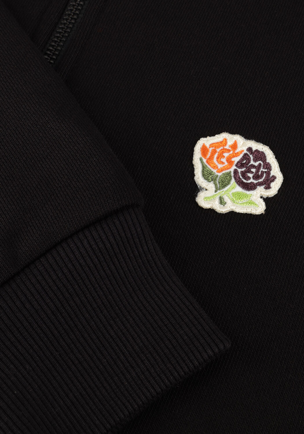 Zwarte LES DEUX Trui FELIPE PATCH HALF ZIP - large