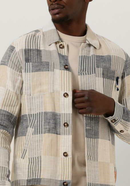 Zand SCOTCH & SODA Overshirt LINEN-BLEND JACQUARD CHECK OVERSHIRT - large