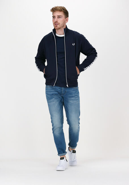 Donkerblauwe FRED PERRY T-shirt TAPED RINGER T-SHIRT - large