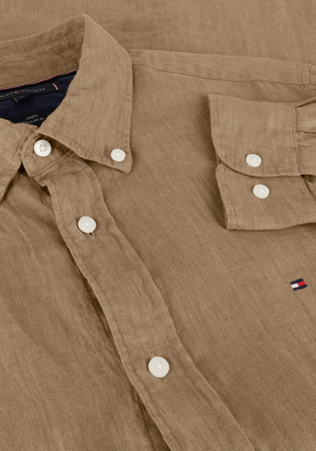 Beige TOMMY HILFIGER Casual overhemd PIGMENT DYED LI SOLID RF SHIRT - large