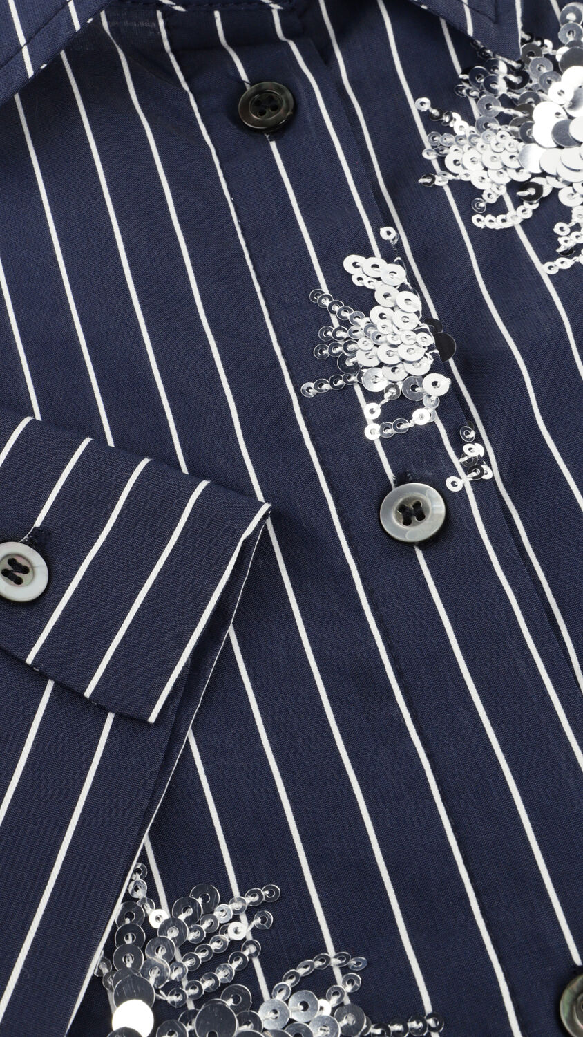 Blauwe NUKUS Blouses TESSA BLOUSE PAILLET - large