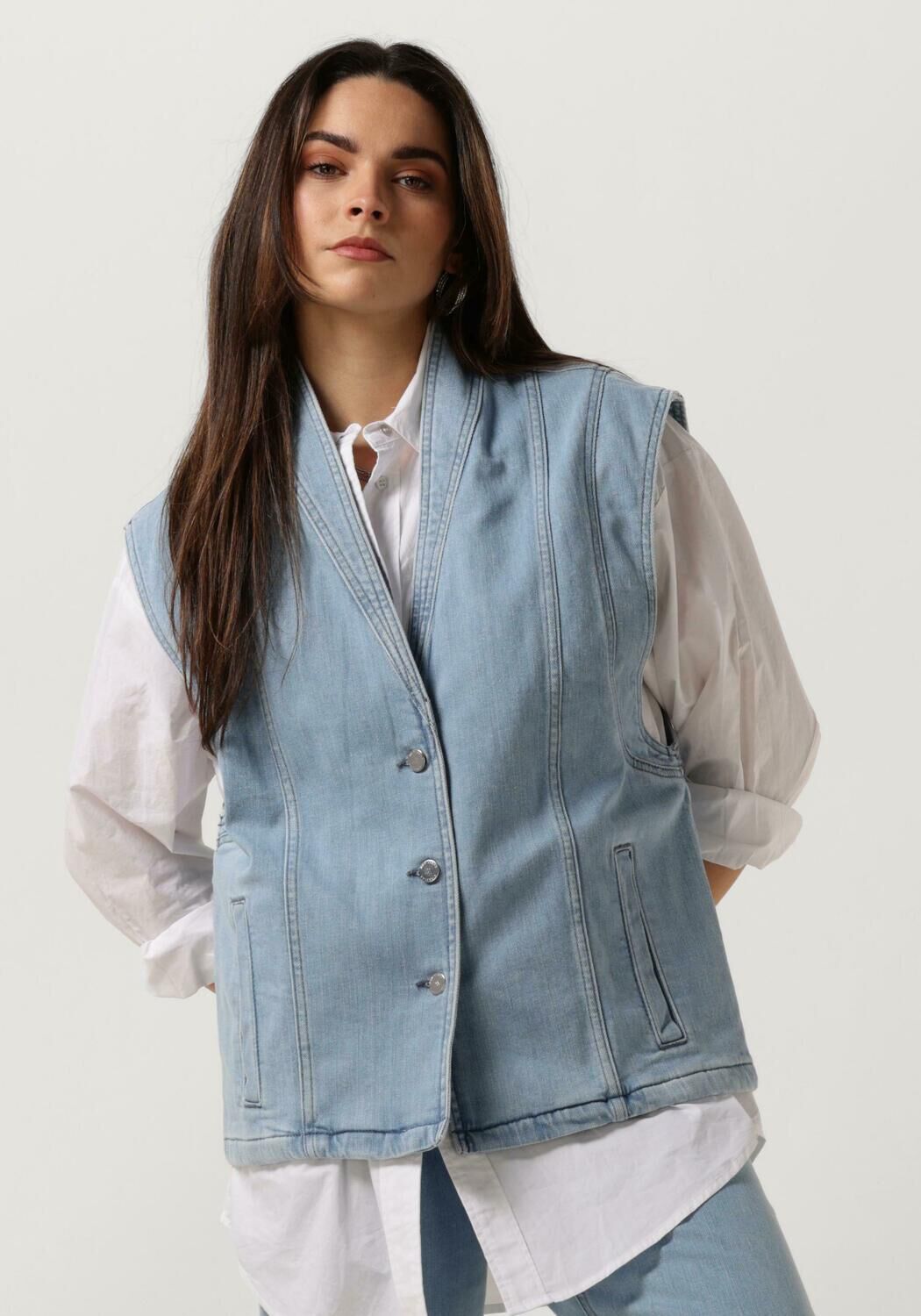 ANOTHER LABEL Dames Blazers Unni Denim Vest Blauw