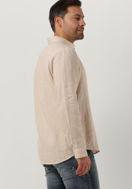 Beige BUTCHER OF BLUE Casual overhemd ROBBINS LINEN CLEAN SHIRT - large