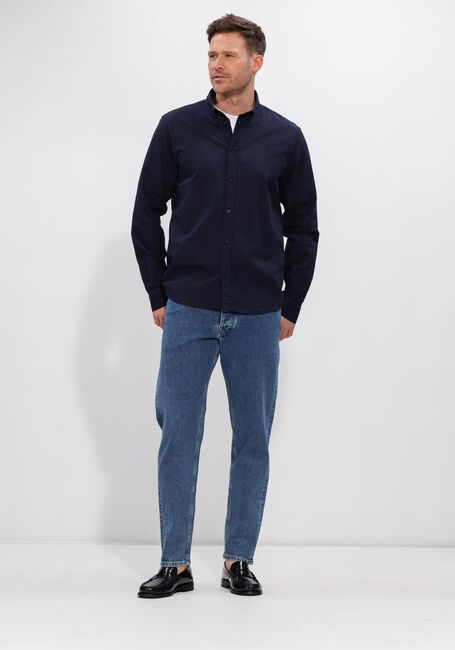 Donkerblauwe LES DEUX Casual overhemd KONRAD COTTON LINEN SHIRT - large