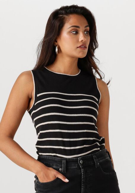 Zwarte SELECTED FEMME Spencer SLFESTHER SL CONTRAST KNIT TOP - large