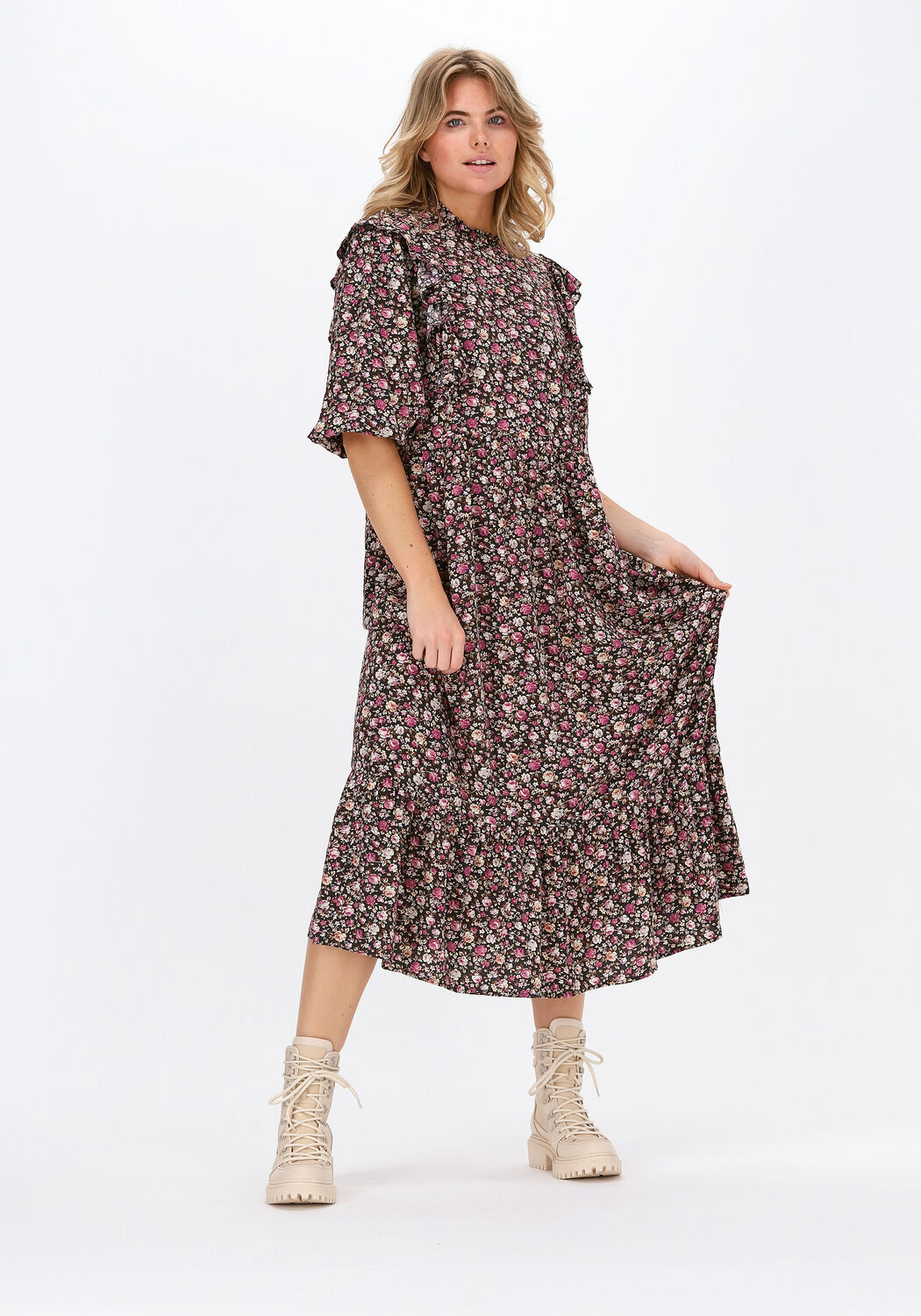 roze lollys laundry midi jurk cana dress
