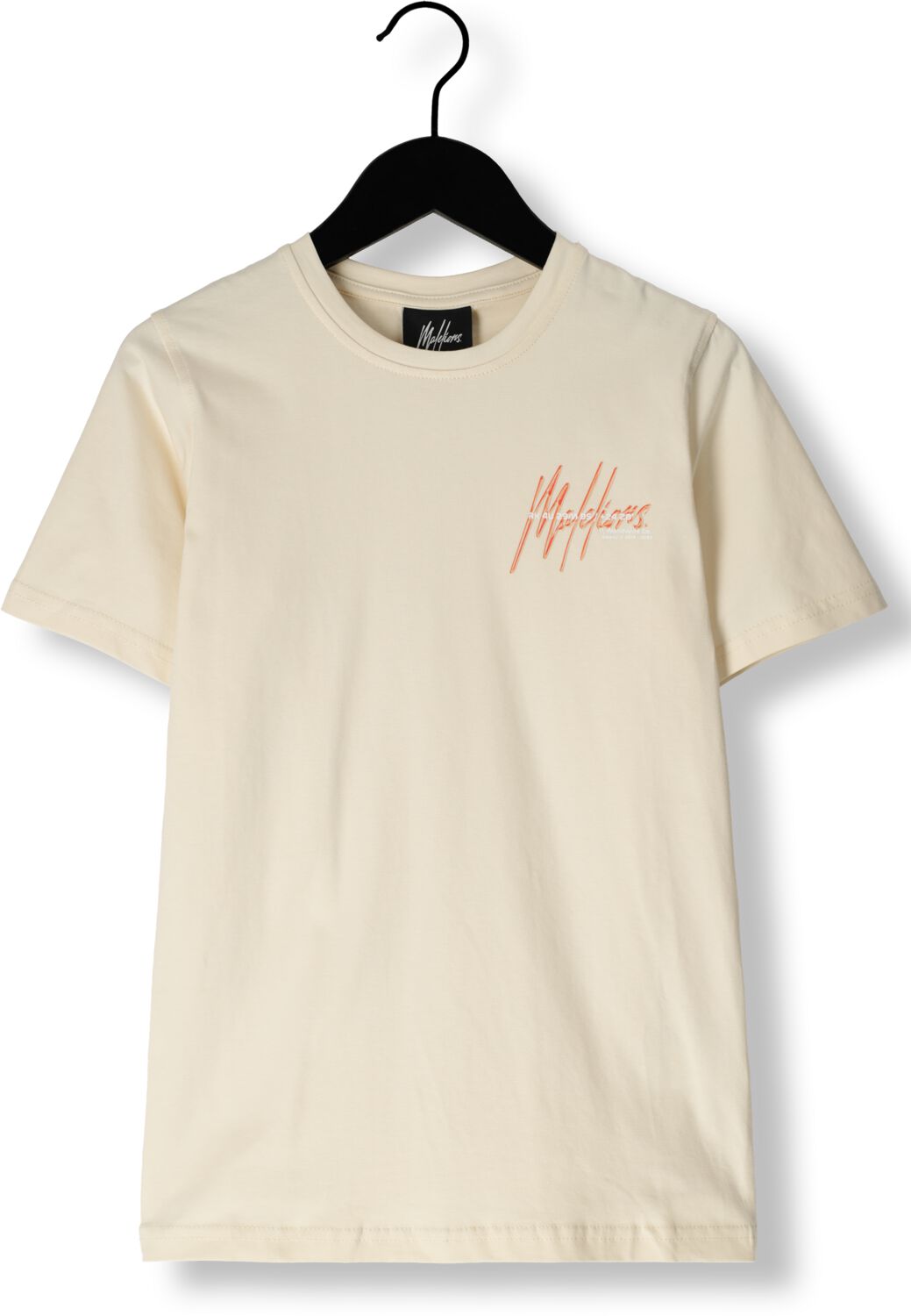 Malelions T-shirt Space met logo beige Jongens Stretchkatoen Ronde hals 164