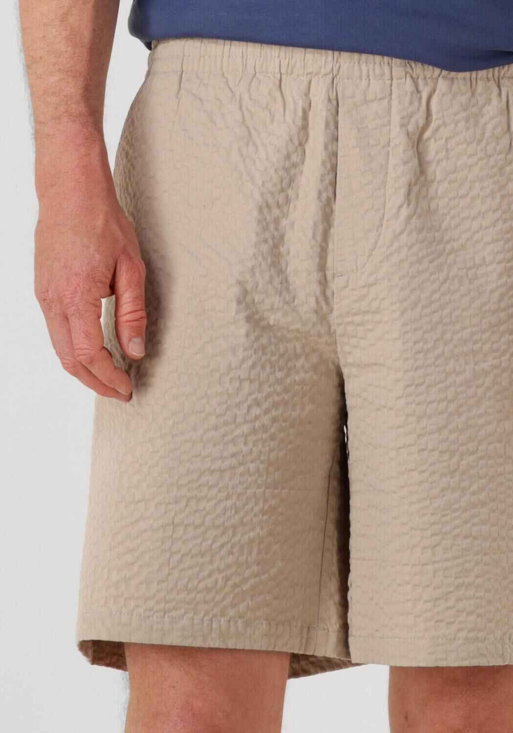 SELECTED HOMME Heren Broeken Slhloose-ace Seersucker String Shorts Beige