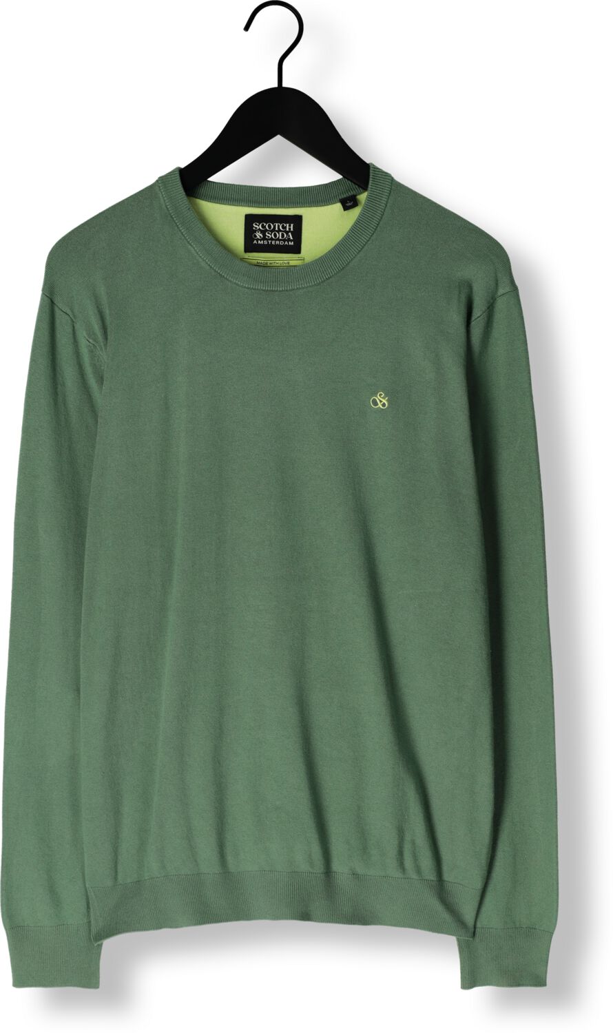 SCOTCH & SODA Heren Truien & Vesten Viscose Regular Fit Crewneck Groen