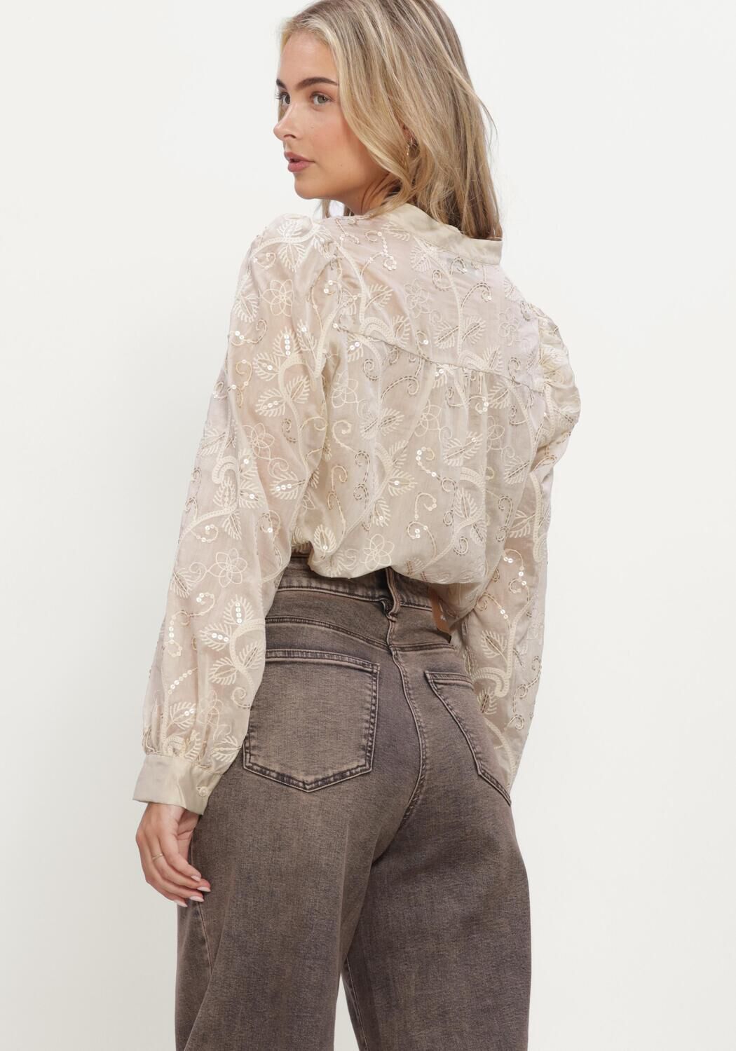 Ecru NUKUS Blouses ANTONELLA BLOUSE EMBROIDERY - large