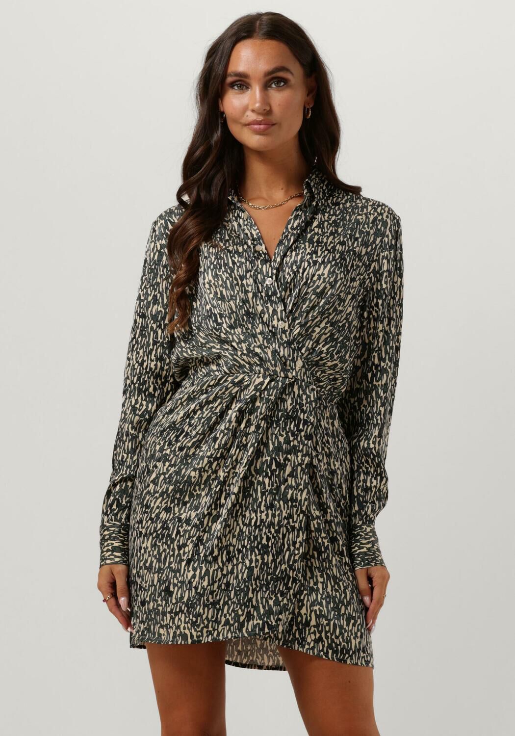 Grijze SECOND FEMALE Mini jurk LUNA DRESS Omoda