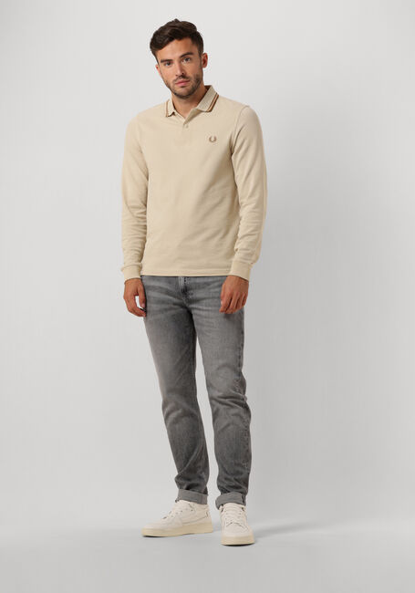 Gebroken wit FRED PERRY Polo TWIN TIPPED FRED PERRY SHIRT LONG SLEEVE - large