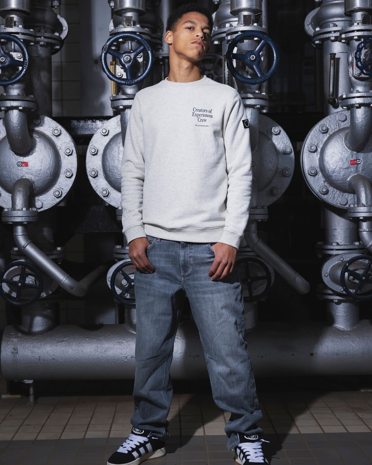 Lichtgrijze RELLIX Wide jeans 2617 STRAIGHT WIDE FIT JEANS - large