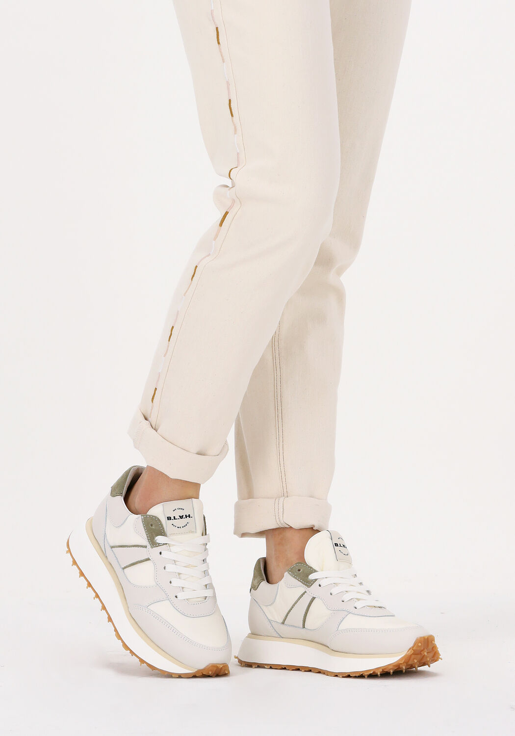 Witte B.L.A.H. Lage sneakers LUISA - large