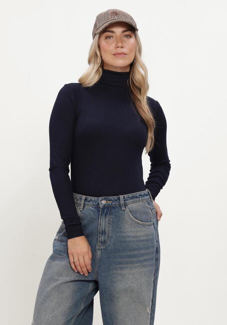 Donkerblauwe BY-BAR Top BASIC LS TURTLE RIB TOP - large