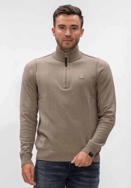 Beige BUTCHER OF BLUE Trui CLIFDEN HALFZIP - large