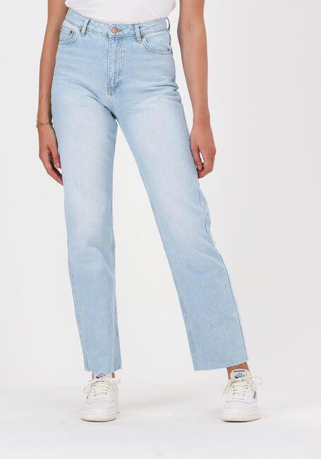 Lichtblauwe NA-KD Straight leg jeans STRAIGHT HIGH WAIST RAW HEM JE - large