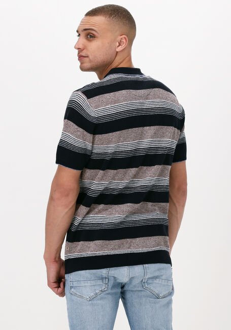 Zwarte SCOTCH & SODA Polo KNITTED STRUCTURED LINEN-BLEND POLO - large