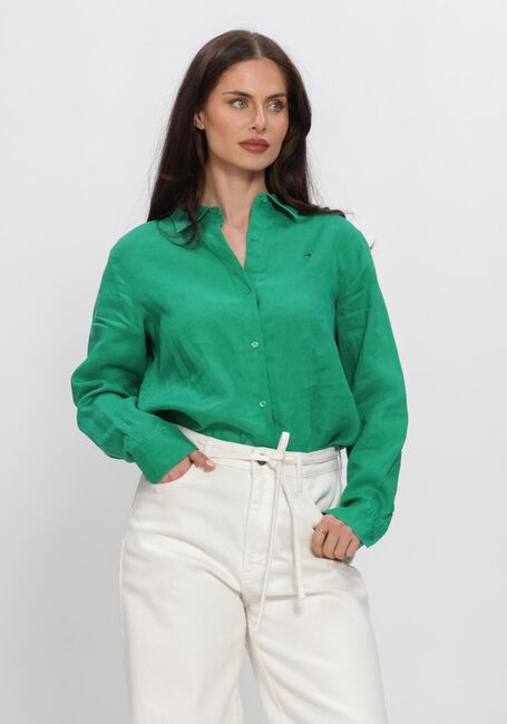Groene TOMMY HILFIGER Blouses ESS LINEN RELAXED LS - large