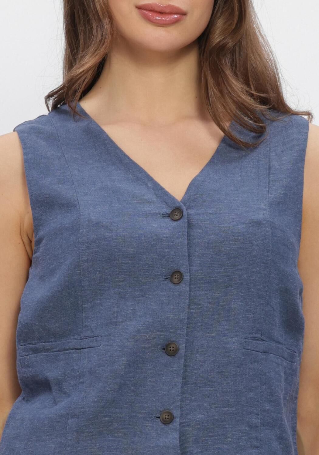 Blauwe MSCH COPENHAGEN Jassen MSCHVIANA GINIA V NECK WAISTCOAT - large