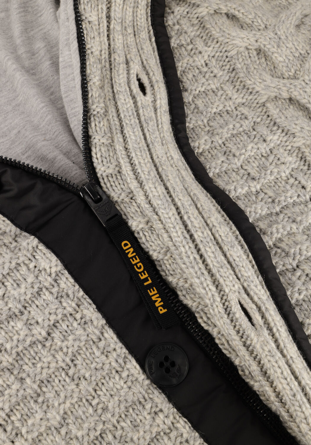 Grijze PME LEGEND Vest HEAVY KNIT MIXED YARN - large