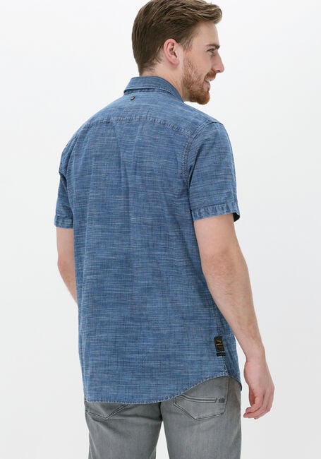 Blauwe PME LEGEND Casual overhemd SHORT SLEEVE SHIRT CTN INDIGO SLUB - large