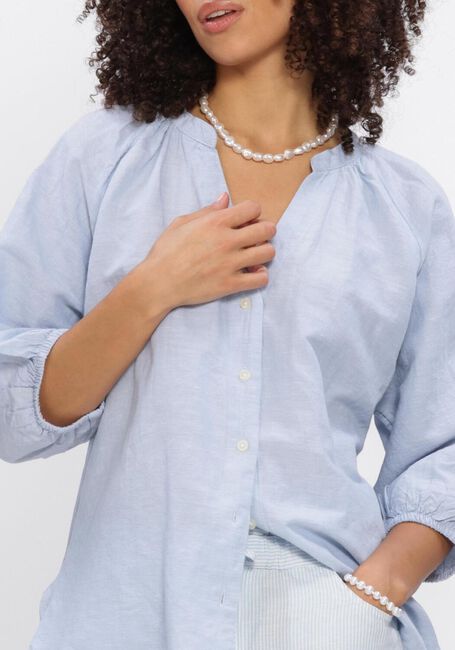 Blauwe SELECTED WOMEN Blouses SLFCLEO-ALBERTA LINEN BLEND SHIRT - large