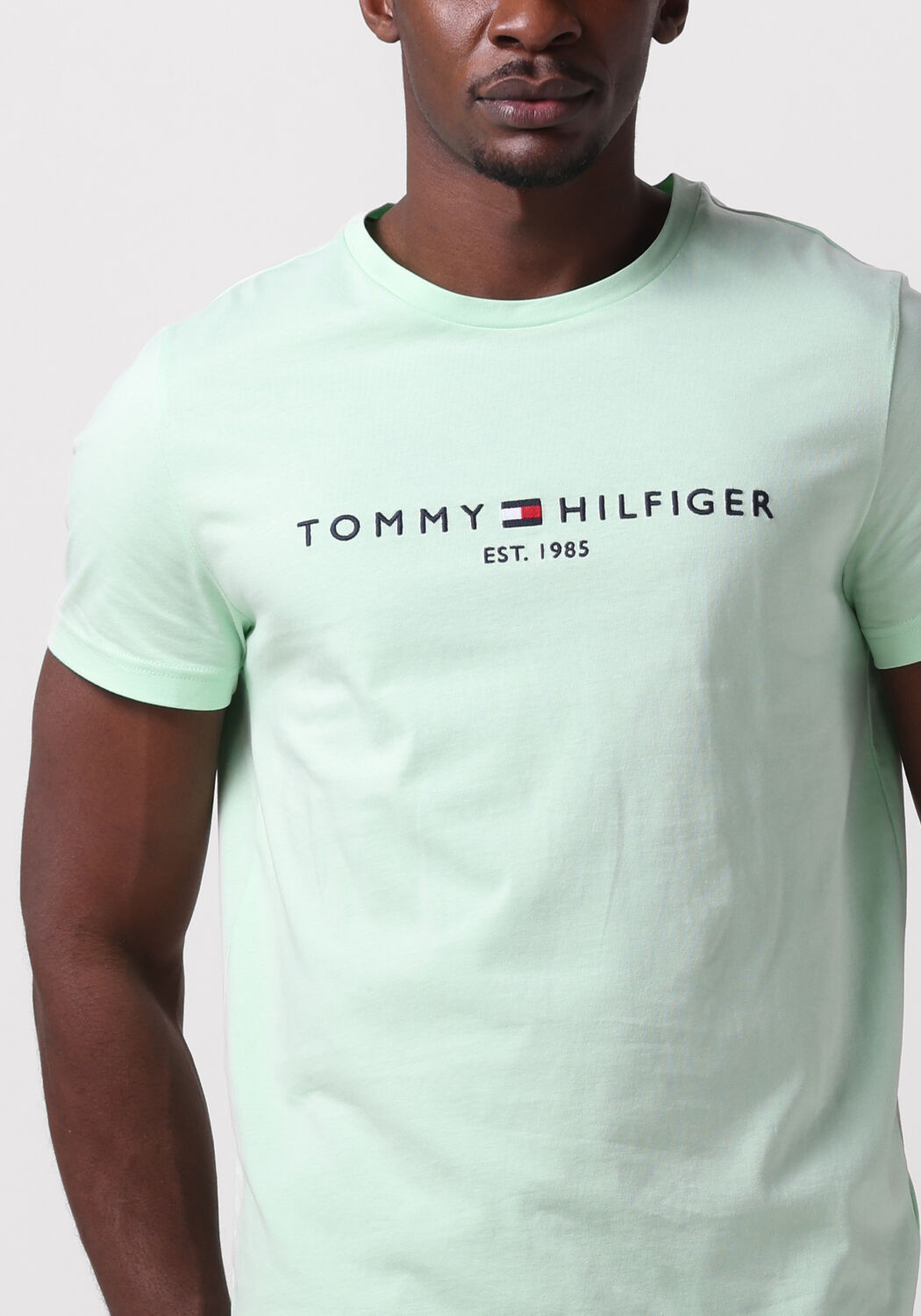 TOMMY HILFIGER Heren Polo's & T-shirts Tommy Logo Tee Mint