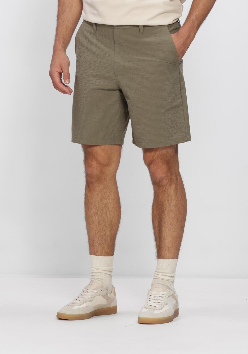 Groene SELECTED MEN Broeken SLHREGULAR-KARL SEERSUCKER  SHORTS NOOS - large