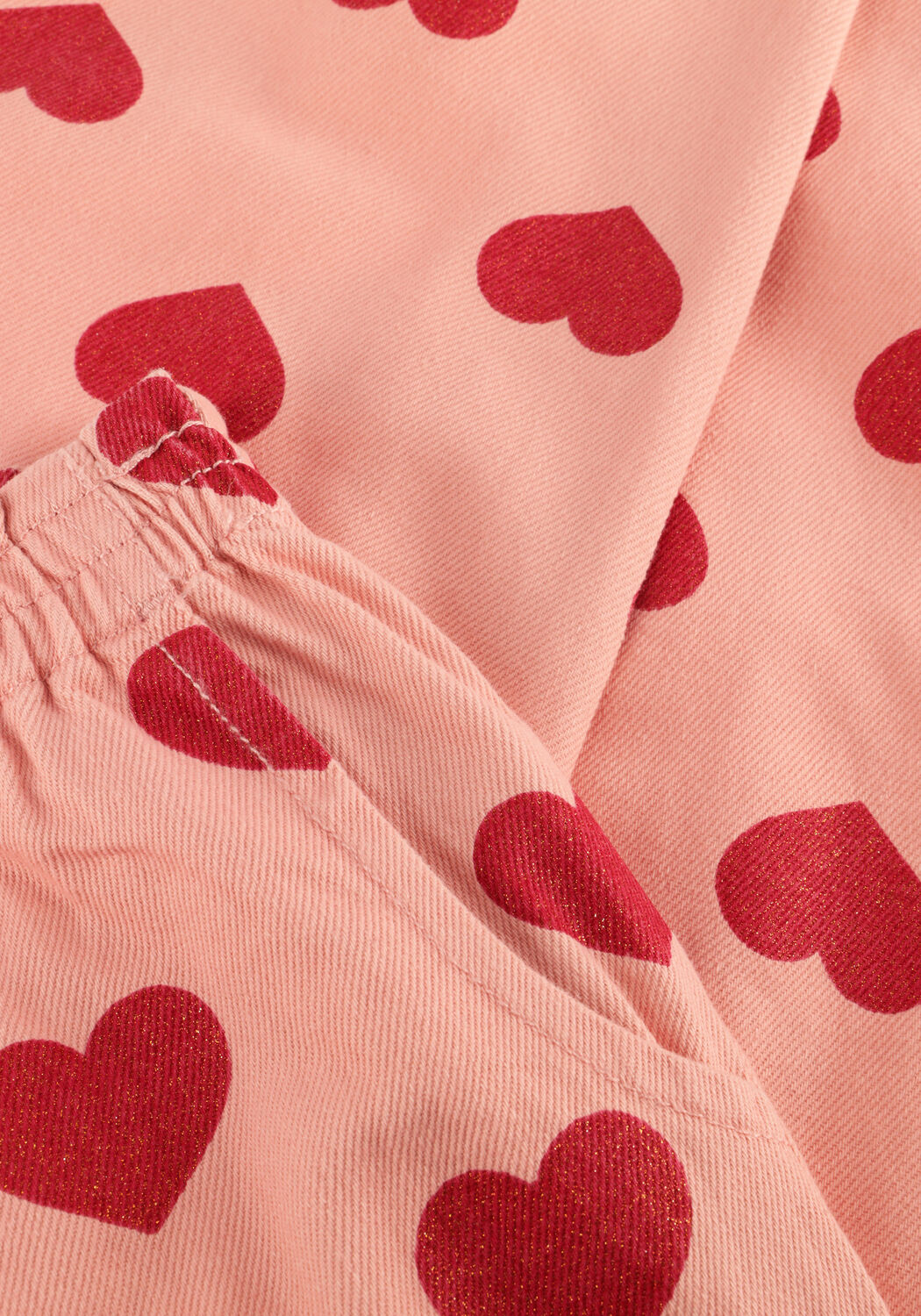 Lichtroze KONGES SLOJD Lange broeken MAGOT FRILL PANTS GOTS - large