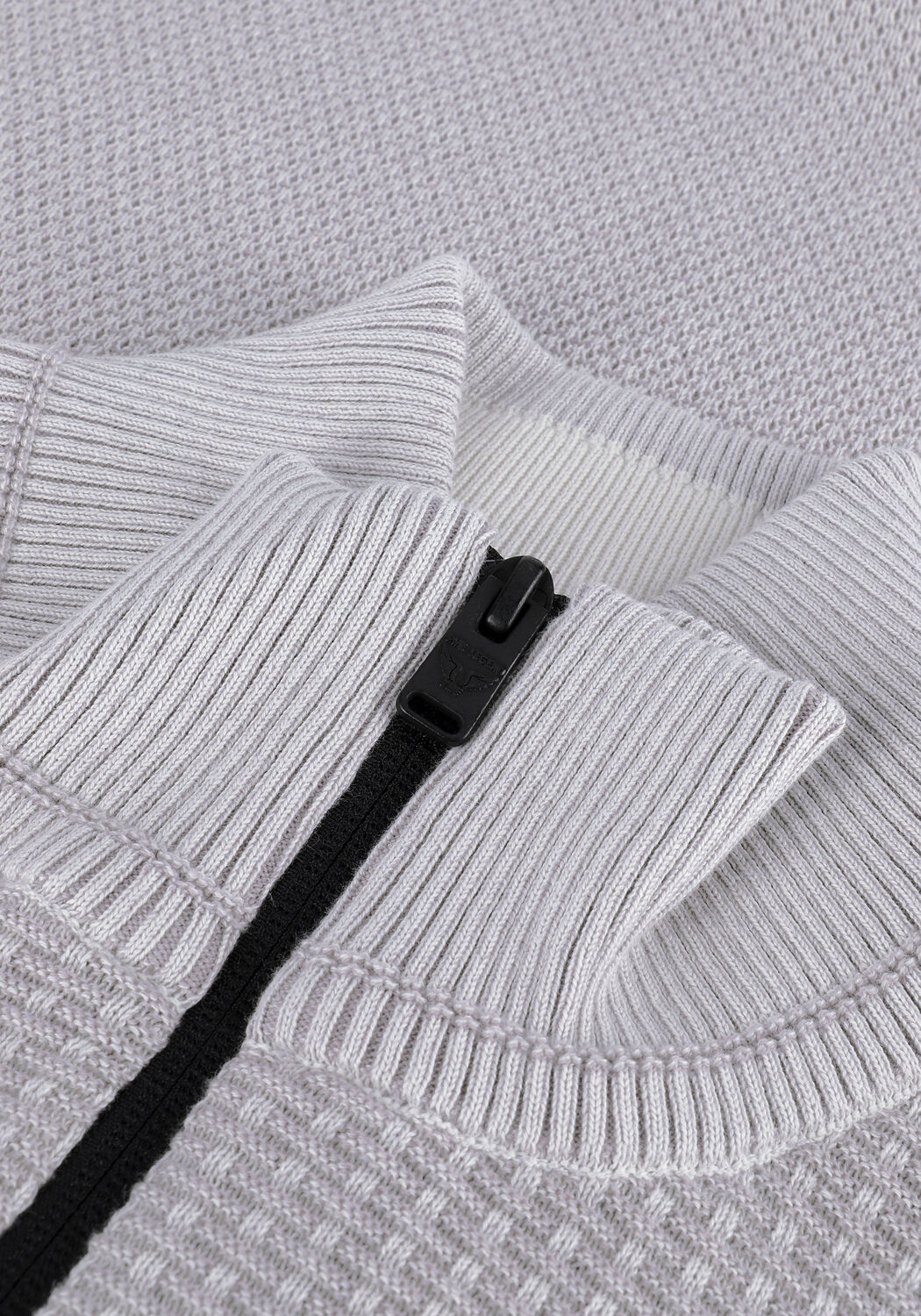 Lichtgrijze PME LEGEND Trui HALF ZIP COLLAR COTTON PLATED - large