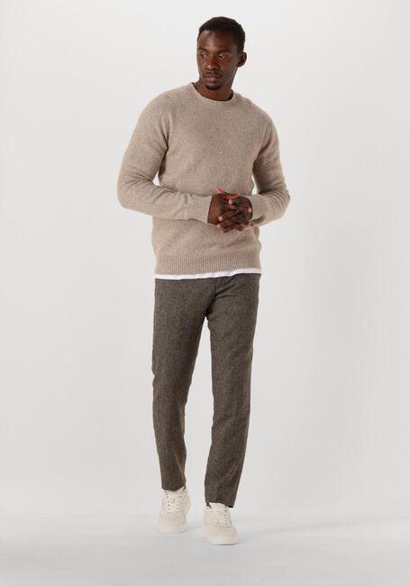 Beige SELECTED MEN Trui SLHNEIL LS KNIT NEPS CREW NECK - large