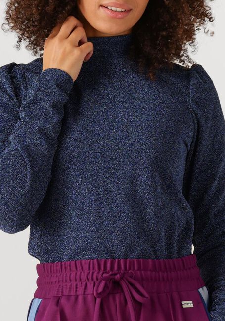 Donkerblauwe POM AMSTERDAM Trui TURTLENECK - GLITTER DAWN BLUE - large
