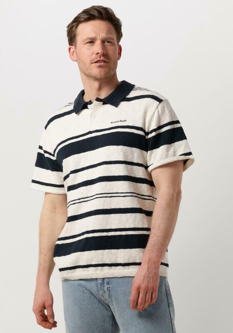 Gebroken wit ANERKJENDT Polo AKSOFUS STRIPE S/S KNIT - large