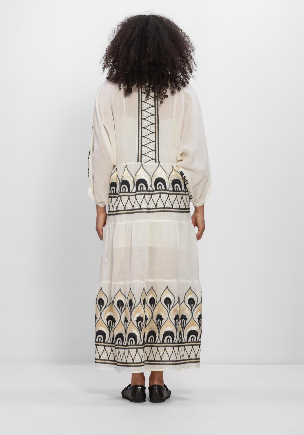 Ecru GREEK ARCHAIC KORI Maxi jurk S26K-4033201 - large