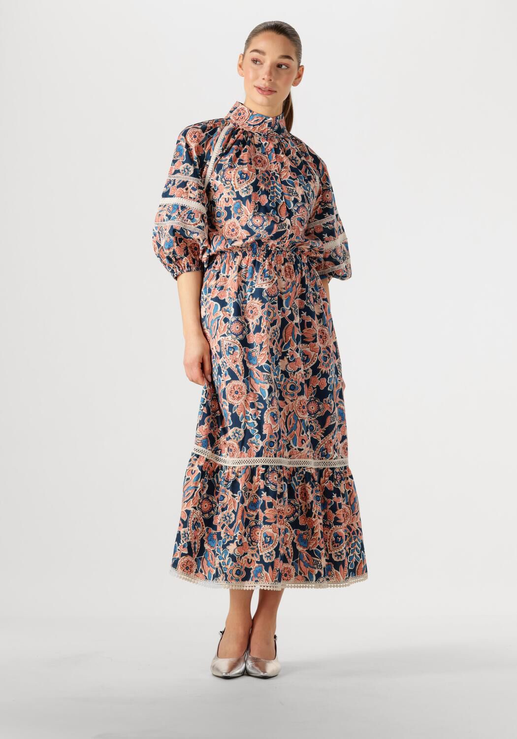 Dea Kudibal Navy Blue Maxi Jurk Elina Multicolor Dames