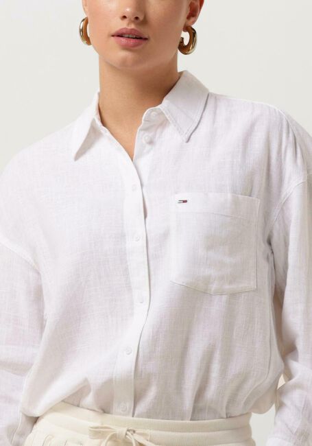 Witte TOMMY JEANS Blouses TJW SP OVR LINEN SHIRT - large