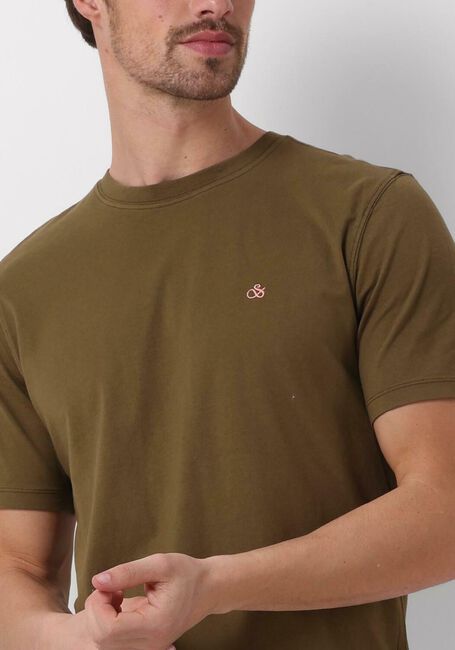 Groene SCOTCH & SODA T-shirt GARMENT DYE LOGO CREW T-SHIRT - large