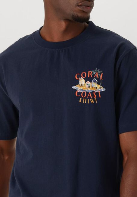 Donkerblauwe SHIWI T-shirt MEN FINN RELAXED T-SHIRT CORAL COAST - large