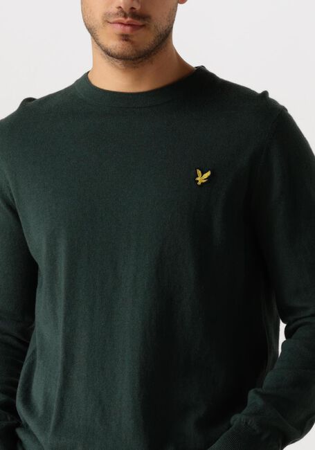 Groene LYLE & SCOTT Trui COTTON MERINO CREW NECK JUMPER - large
