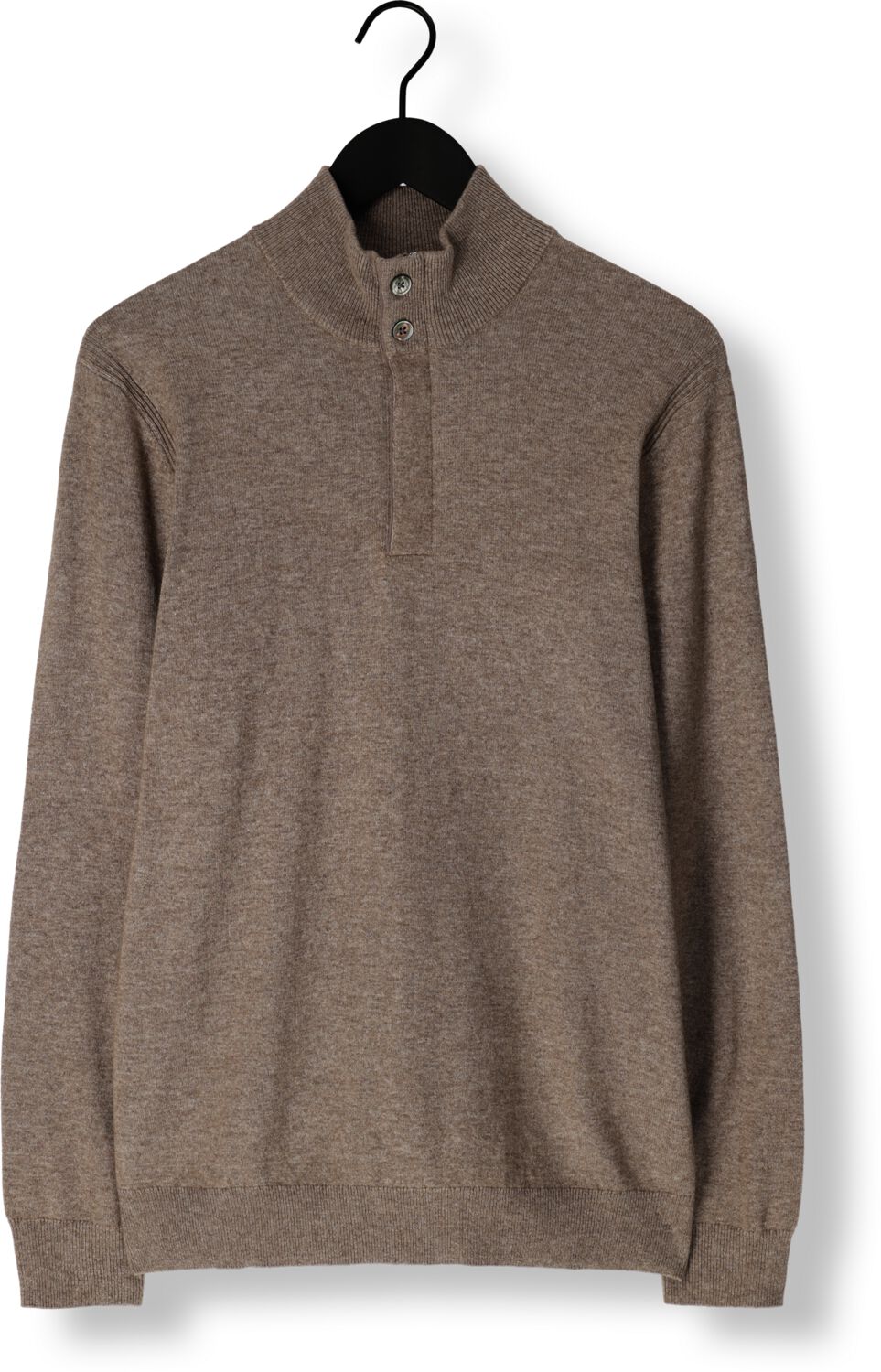 PROFUOMO Heren Truien & Vesten Pullover Half Zip Button Bruin