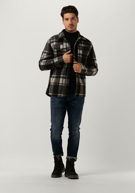 Zwarte PUREWHITE Overshirt CHECK WOOL LOOK SHIRT - large