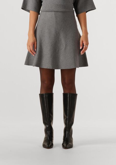 Grijze OBJECT Minirok OBJREYNARD HW SHORT KNIT SKIRT - large