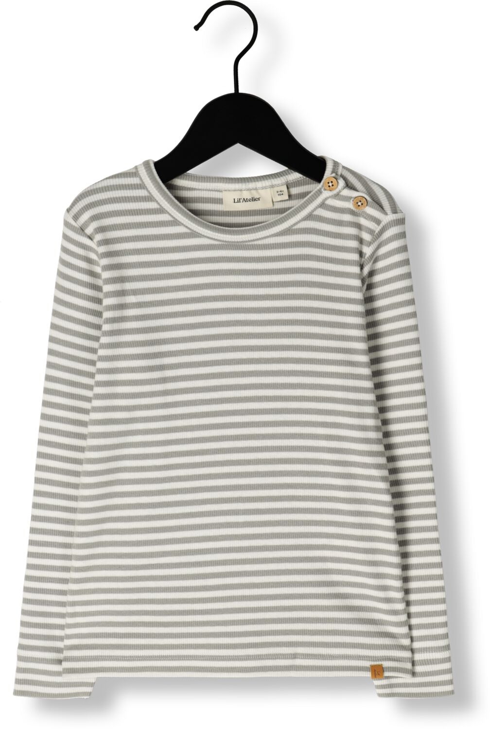 LIL' ATELIER MINI gestreepte longsleeve NMMGAGO offwhite taupe Bruin Jongens Katoen Ronde hals 122 128