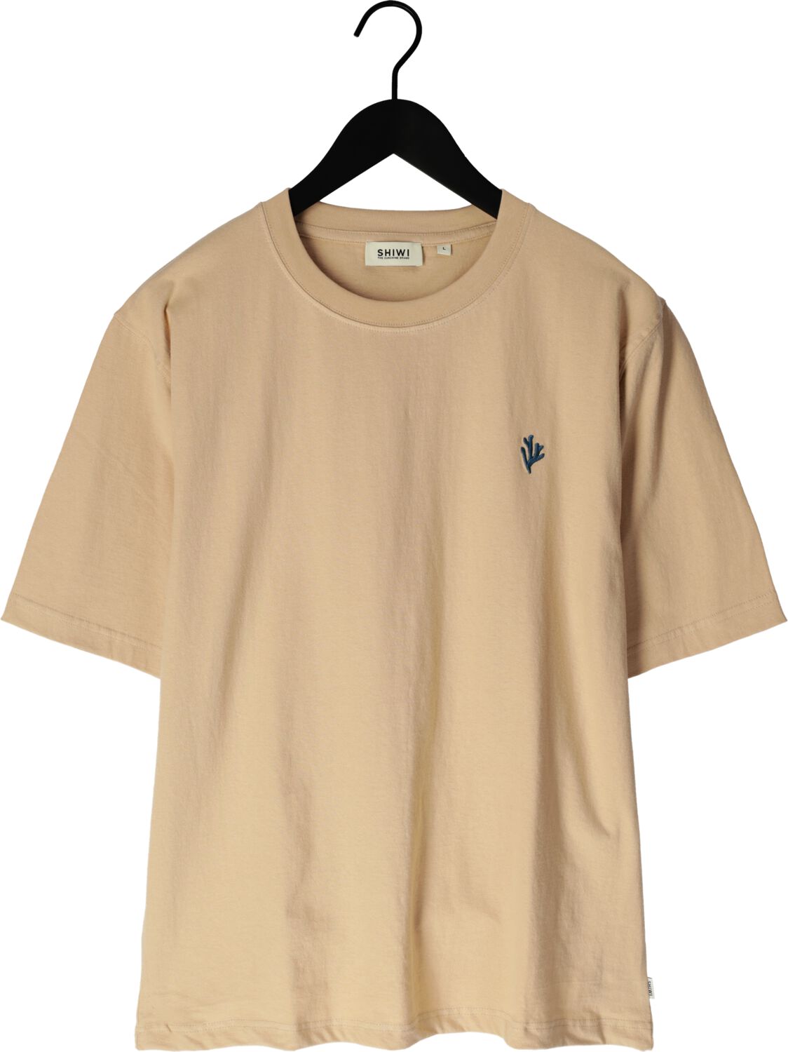 SHIWI Heren Polo's & T-shirts Men Finn Relaxed T-shirt Coral Logo Beige