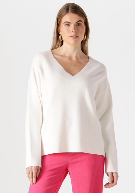 Witte OBJECT Trui OBJREYNARD V-NECK PULLOVER - large