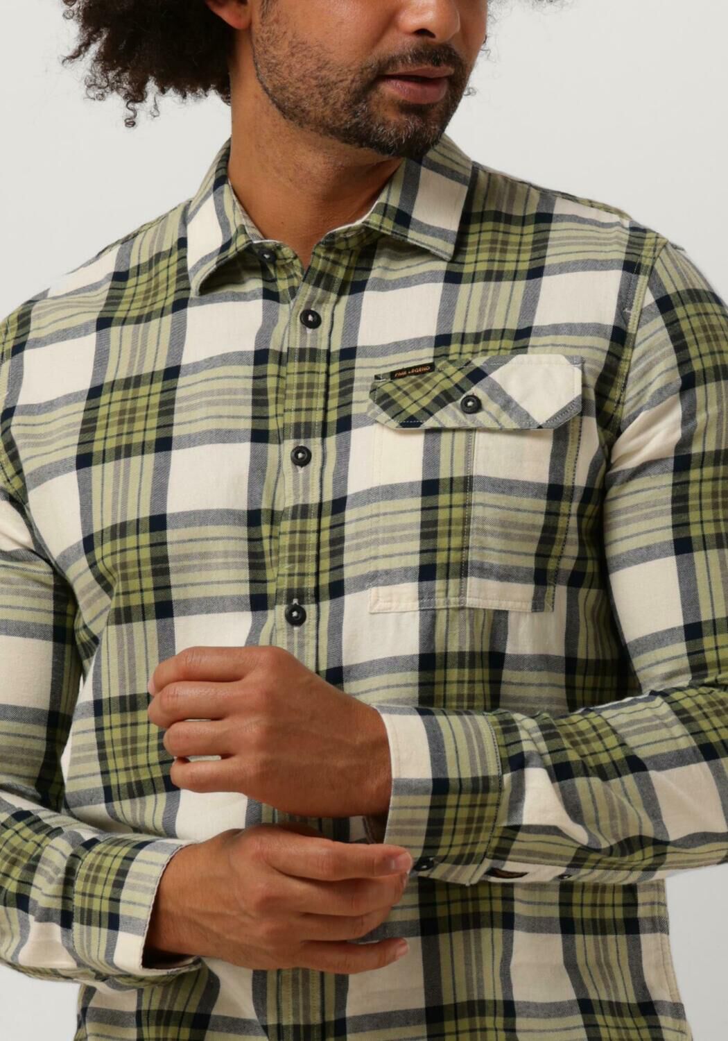 PME LEGEND Heren Overhemden Long Sleeve Shirt Ctn Twill Check Groen