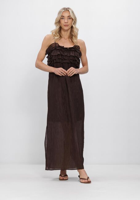 Bruine OBJECT Maxi jurk OBJLYNE S/L RE LONG DRESS - large