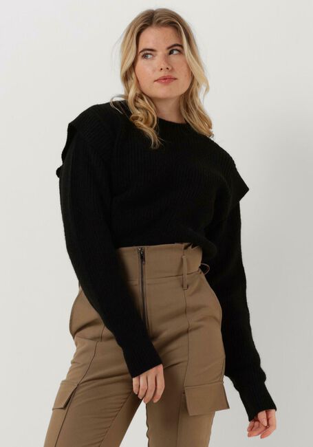 Zwarte COLOURFUL REBEL Trui TOBY SLEEVE DETAIL KNITWEAR SWEATER - large